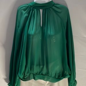 NY&C Sheer Emerald Green Blouse